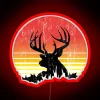 Vibrant RGB neon buck deer silhouette at sunset worn look
