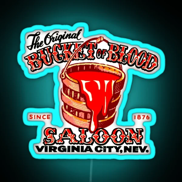 Bucket Of Blood Dive Bar RGB Neon Sign