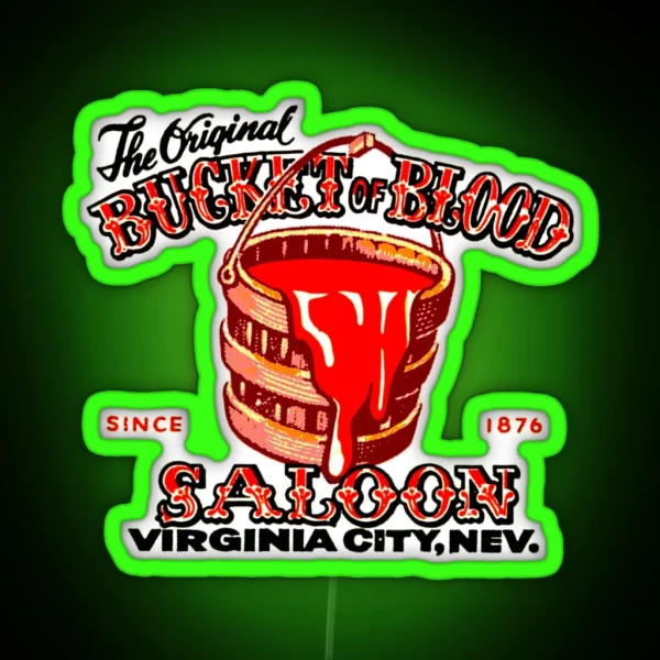 Bucket Of Blood Dive Bar RGB Neon Sign
