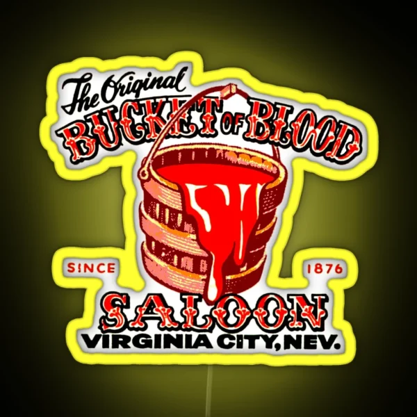 Bucket Of Blood Dive Bar RGB Neon Sign