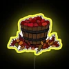 Vibrant Autumn Landscape with Juicy Red Apples in Neon RGB Sign