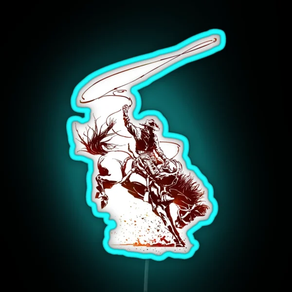 Bucking Bronco 2 RGB Neon Sign