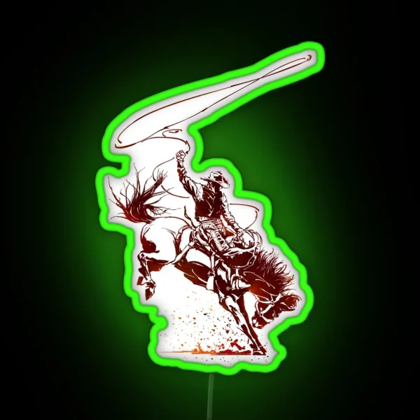 Bucking Bronco 2 RGB Neon Sign
