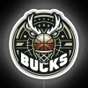 Modern bucks neon logo sign in vibrant rgb lighting colors