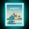 Budapest Hungary Vintage Travel Themed RGB Colorful Neon Wall Sign