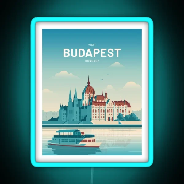 Budapest Hungary Vintage Travel RGB Neon Sign