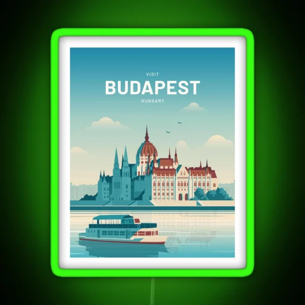 Budapest Hungary Vintage Travel RGB Neon Sign