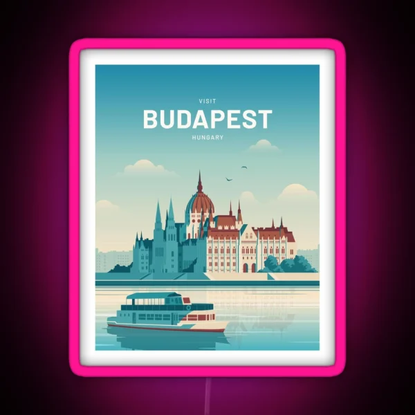 Budapest Hungary Vintage Travel RGB Neon Sign