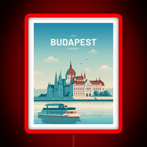 Budapest Hungary Vintage Travel RGB Neon Sign