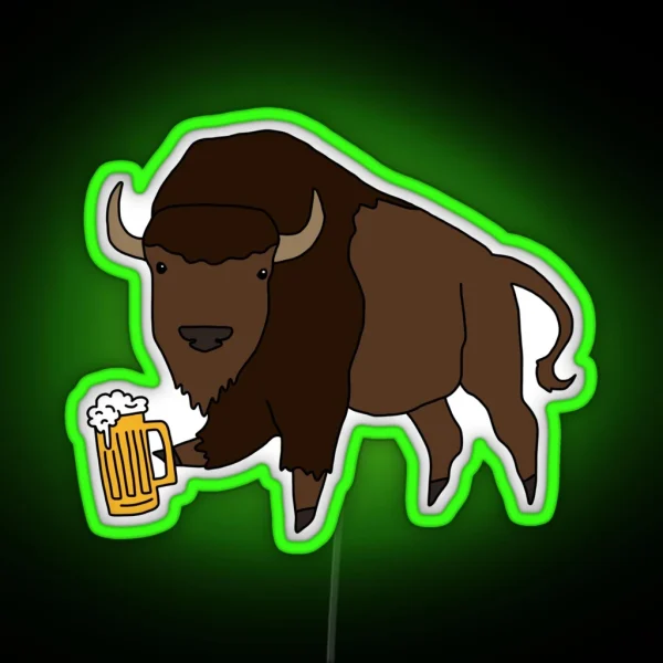 Buffalo Bill Brown Big Logo RGB Neon Sign