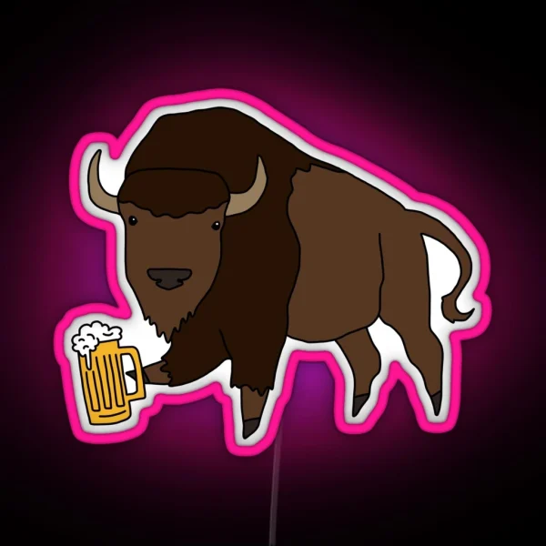 Buffalo Bill Brown Big Logo RGB Neon Sign