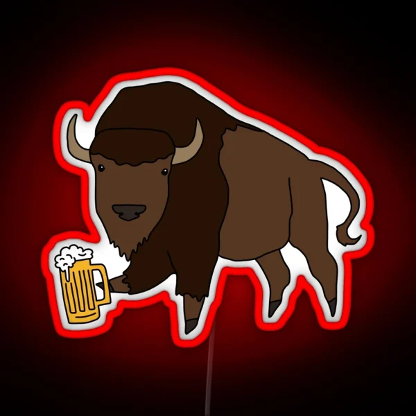 Buffalo Bill Brown Big Logo RGB Neon Sign