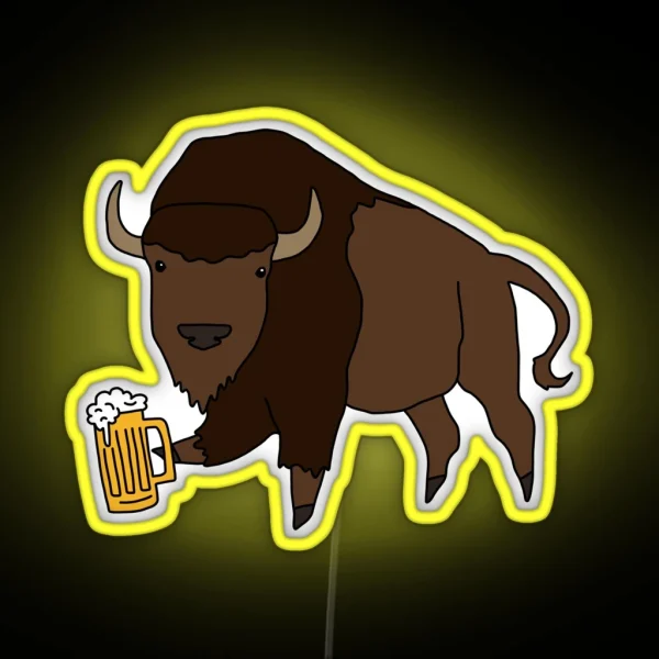 Buffalo Bill Brown Big Logo RGB Neon Sign