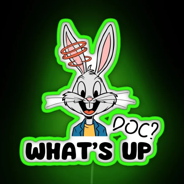 Bugs Bunny What S UP DOC RGB Neon Sign