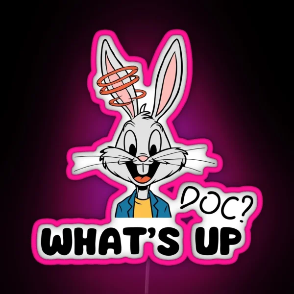 Bugs Bunny What S UP DOC RGB Neon Sign