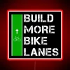 Cycling Infrastructure Advocate Wall Sign with Bright RGB Neon Accent