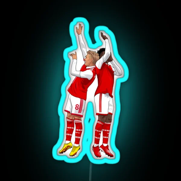 Bukayo Saka And Martin Odegaard Arsenal RGB Neon Sign