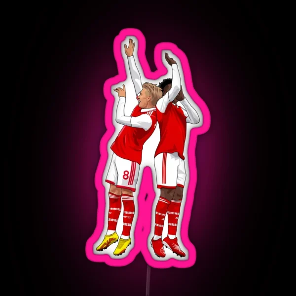 Bukayo Saka And Martin Odegaard Arsenal RGB Neon Sign