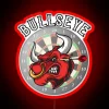 Neon LED lighting accents the classic Bullseye dartboard design perfectly.