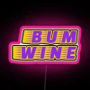 Vibrant RGB LED Neon Sign Displaying Bum Wine Logo Design