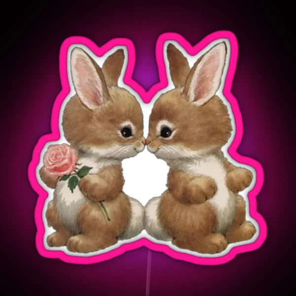 Bunnies In Love RGB Neon Sign