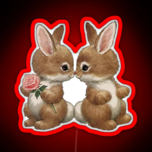 Bunnies In Love RGB Neon Sign