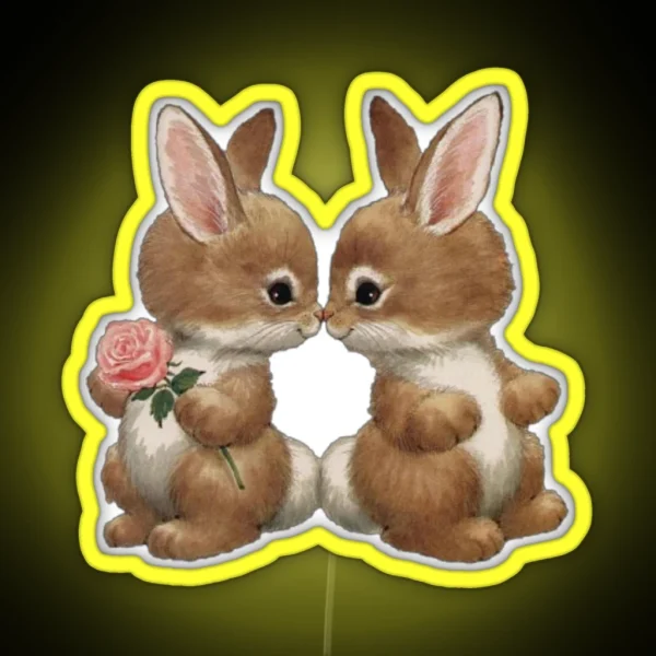 Bunnies In Love RGB Neon Sign