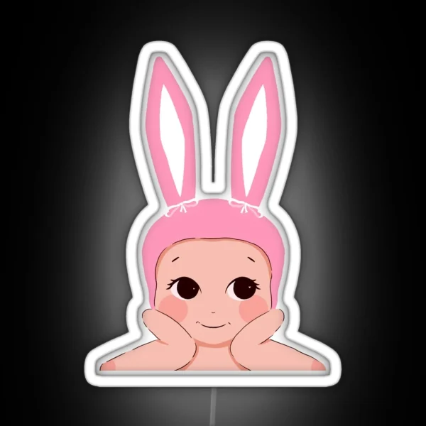 Bunny Cherub Pink Bunny Angel RGB Neon Sign