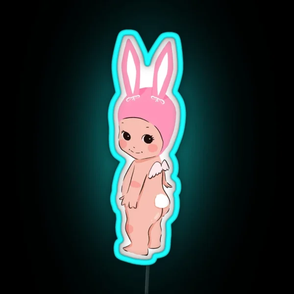 Bunny Cherub Pink Sonny Angel Inspired RGB Neon Sign