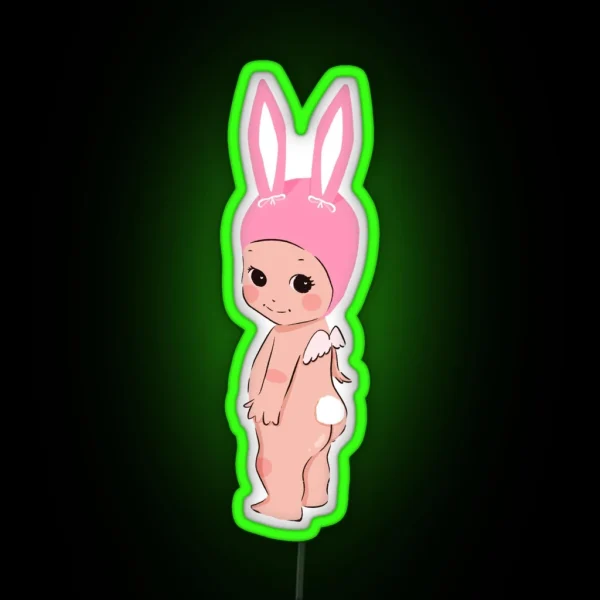 Bunny Cherub Pink Sonny Angel Inspired RGB Neon Sign