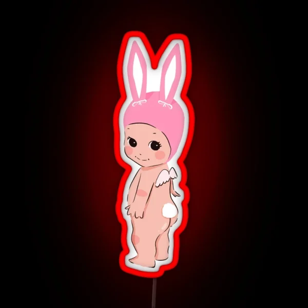 Bunny Cherub Pink Sonny Angel Inspired RGB Neon Sign