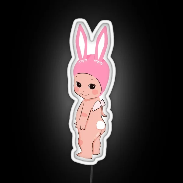 Bunny Cherub Pink Sonny Angel Inspired RGB Neon Sign