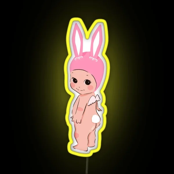 Bunny Cherub Pink Sonny Angel Inspired RGB Neon Sign