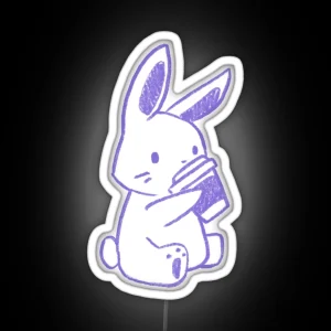 Bunny Coffee Purple RGB Neon Sign