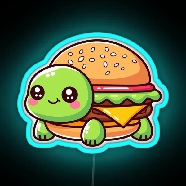 Burger Turtle RGB Neon Sign