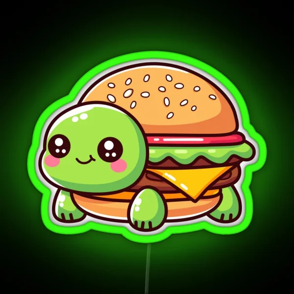 Burger Turtle RGB Neon Sign