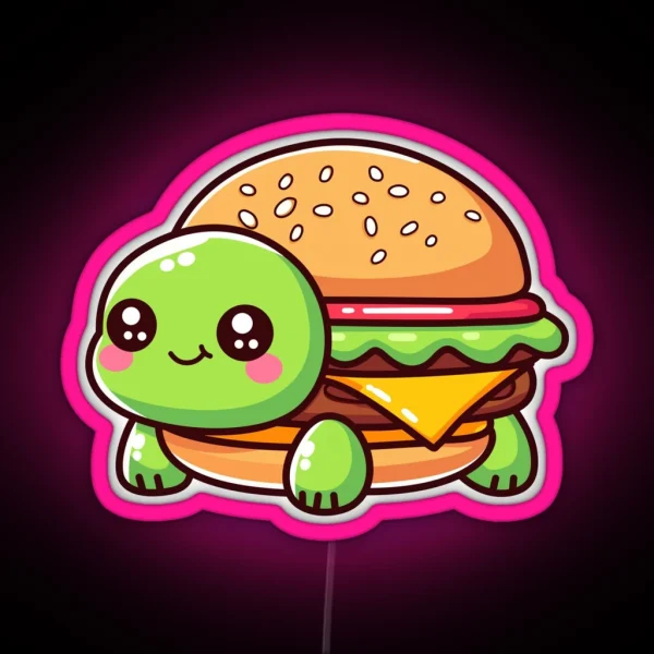 Burger Turtle RGB Neon Sign