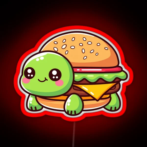 Burger Turtle RGB Neon Sign