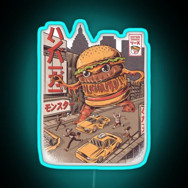 Burgerzilla RGB Neon Sign