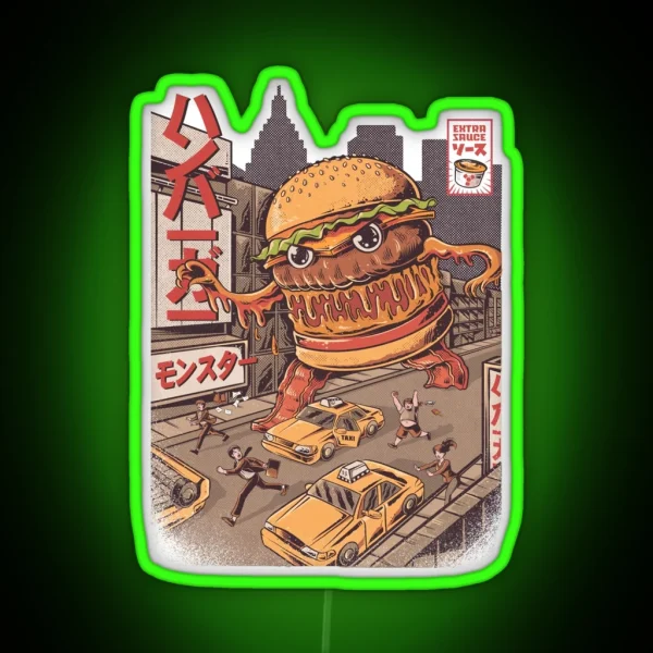 Burgerzilla RGB Neon Sign