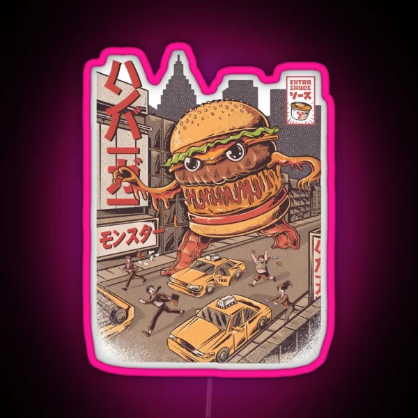 Burgerzilla RGB Neon Sign