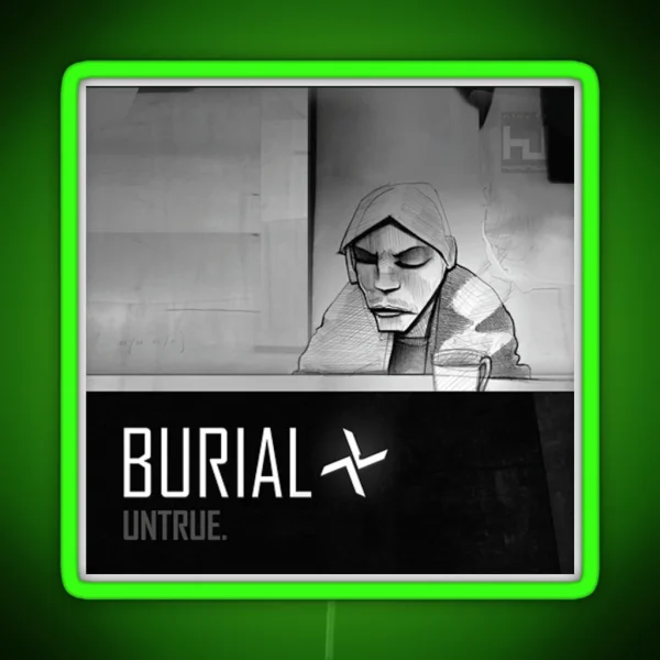 Burial Untrue Cover Fan Art RGB Neon Sign