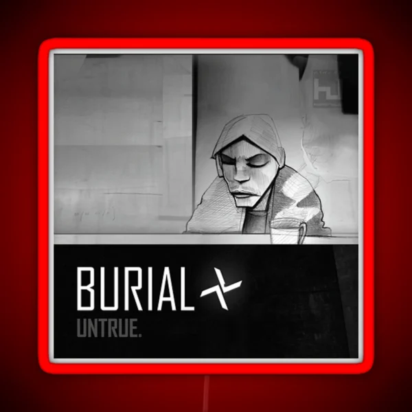 Burial Untrue Cover Fan Art RGB Neon Sign