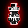 Academic humor thesis defense warning beacon in bright RGB lights
