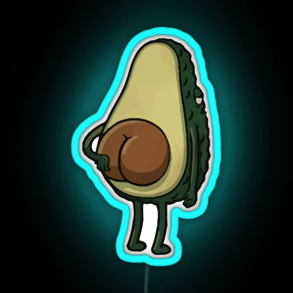 Butt Crack Avocado RGB Neon Sign
