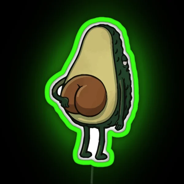 Butt Crack Avocado RGB Neon Sign