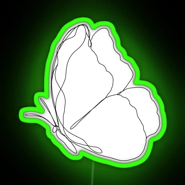 Butterfly Single Line Artwork RGB Neon Sign