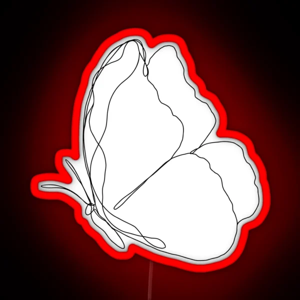 Butterfly Single Line Artwork RGB Neon Sign