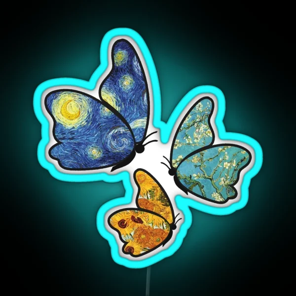 Butterfly Van Gogh Style RGB Neon Sign