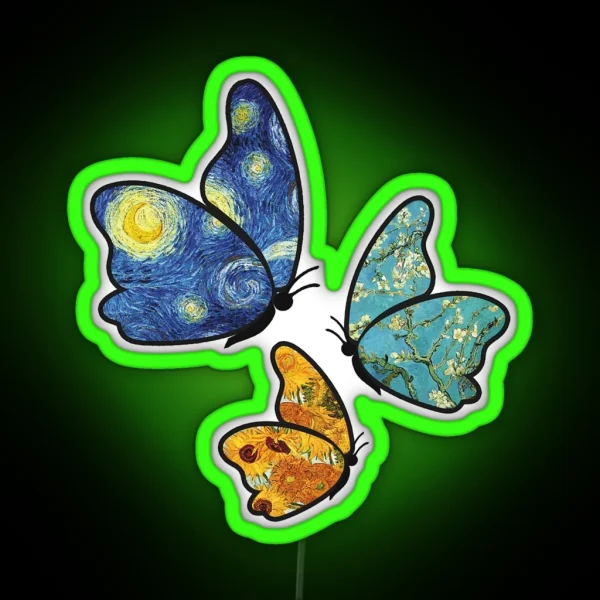 Butterfly Van Gogh Style RGB Neon Sign